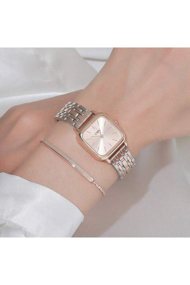 2Pcs Stainless Steel Quartz Watch Set
