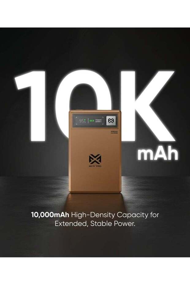 MagX Magsafe Power Bank - 10,000mAh Ultra Slim Magnetic Wireless Charger, 15W Fast Charging, Digital Display, Gold Edition, Portable Power Bank for iPhone