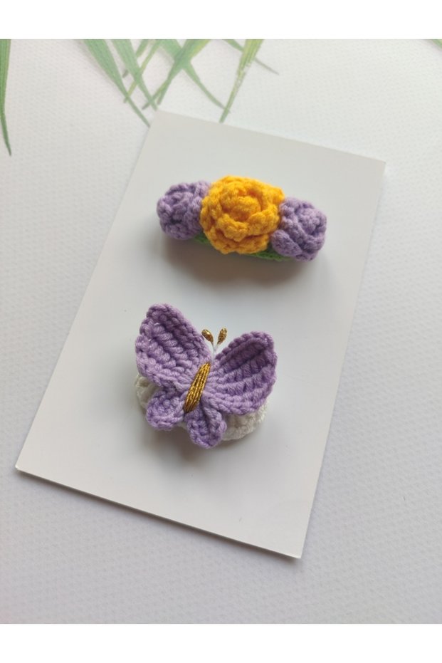 Special Non-Slip, Non-Burning 2-Piece Baby Buckle Set for Babies with Little Hair, Handmade Gift Set