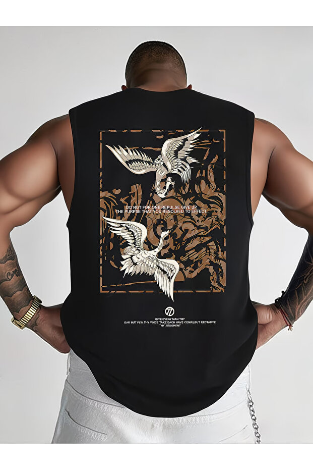 Men's oversized crew neck sleeveless t-shirt - longline