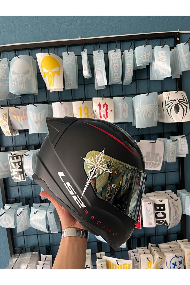 Sharp Cross Tribal Pattern Sticker (8X13 cm) for Helmet-Car-Motorcycle-Laptop