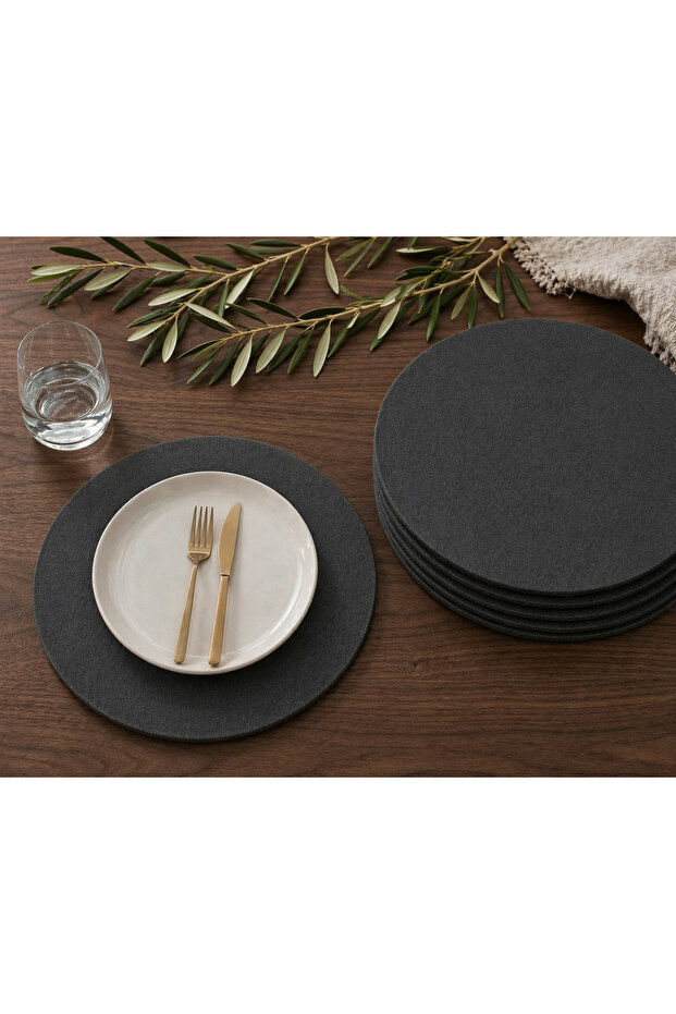 American Service Set, Anthracite Duck Linen Supla (6 Pieces)