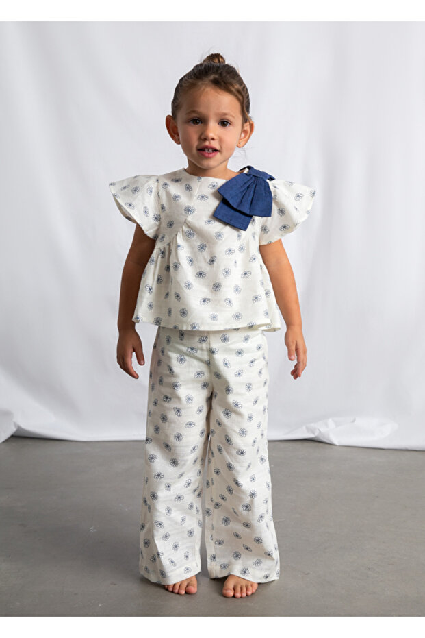 Patterned Double Set for Ages 4-10 - Bone - 1