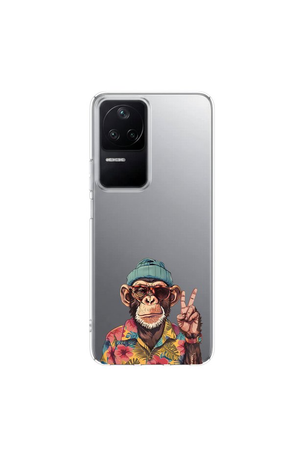 Poco F4 Compatible Cool Animal 9 Design Transparent Case