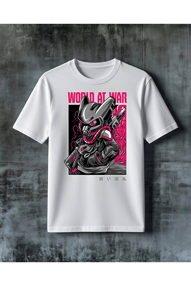 تي شيرت مطبوع عليه world at war robot savas مقاس كبير