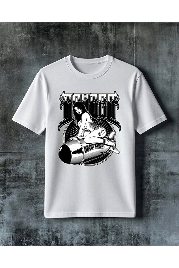 Drop Me Bomber Printed Oversize T-Shirt