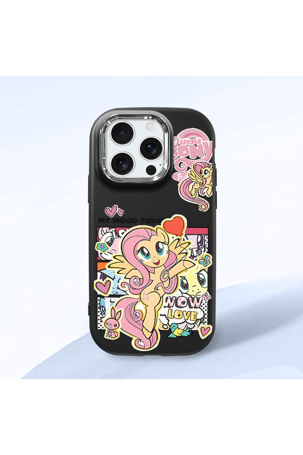 Black Silicone Case Compatible with iPhone 16 Pro with Shock-Absorbing Camera Protections