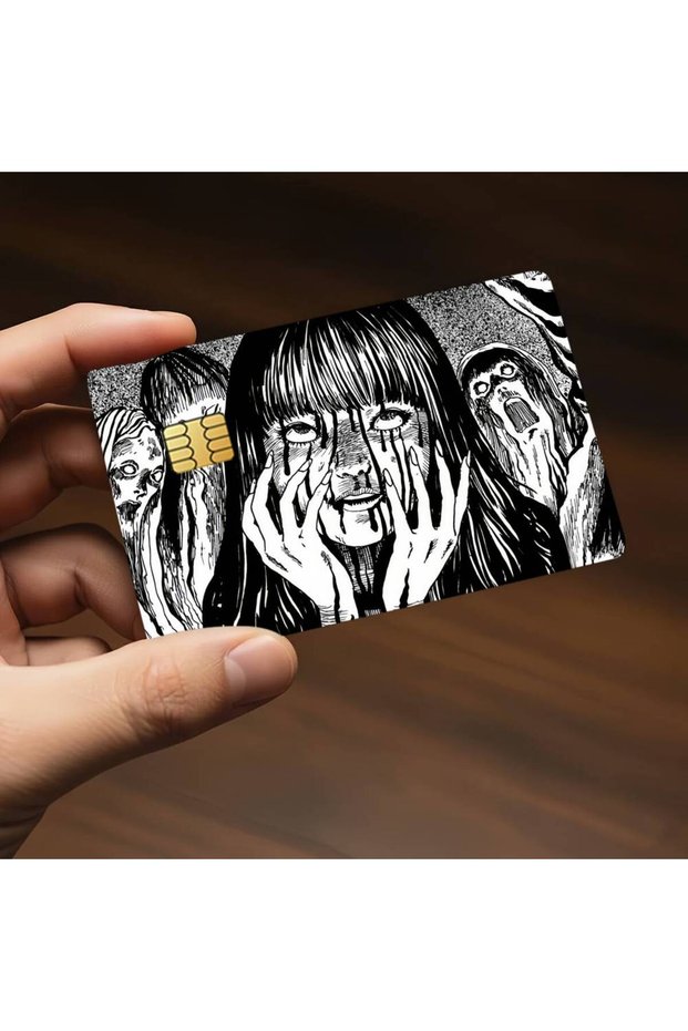 z5 18.6x13.7CM Japanese Junji Ito Tomie Credit Decorative Card Stickers Suitable For Bank Cards Metr