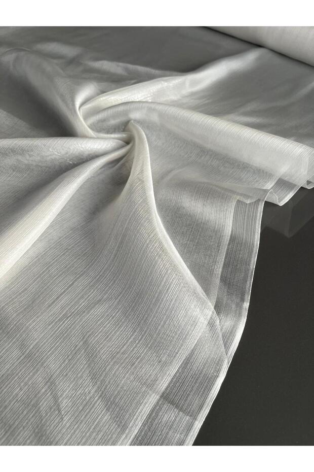 Premium Striped Crystal Organza Fabric by the Meter – Transparent Shiny Evening Dress Tulle Fabric 150 cm