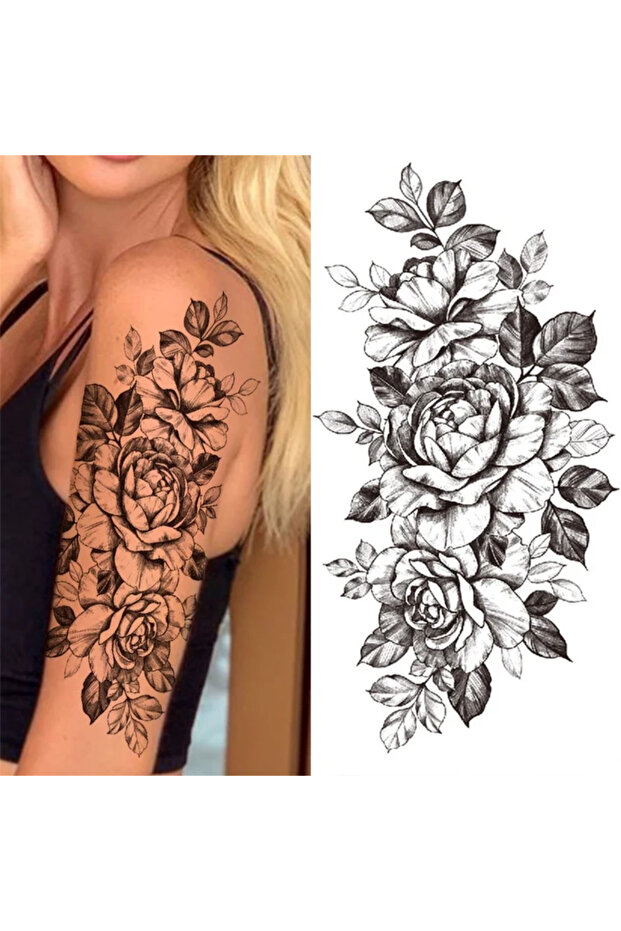 1 Sheet Flower Tattoo Sticker Waterproof Lasting Temporary Tattoo