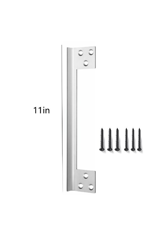 silver 11in Door Latch Guard Plate Outswing Door Security Protector Door Latch Shield Cover to Block