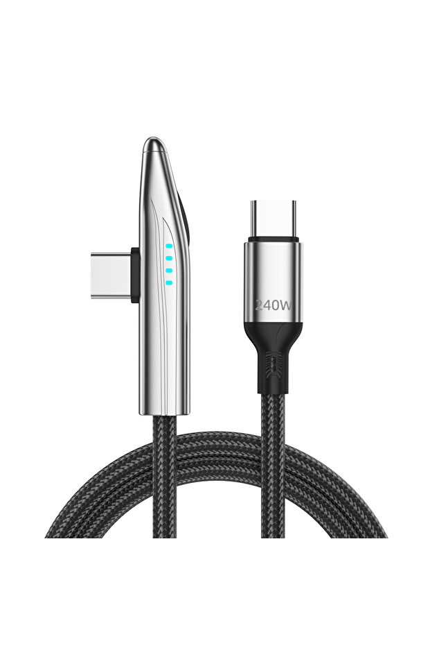 كابل بيانات وشحن سريع LED للقطارات عالية السرعة من NNBILI بطول 1.2 متر وقوة 240 واط، C-C، A-C100W، 3AC-C65W، 6AC-C24
