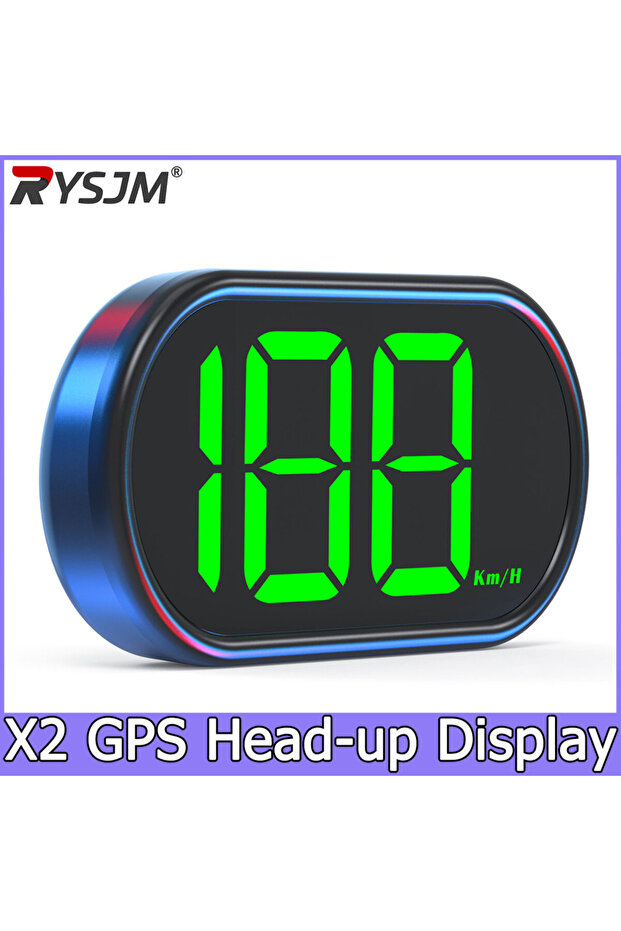 green X2-KMH Digital Speedometer White Green X2 GPS HUD Car Head Up LCD Display KMH 2 Inch Big Front