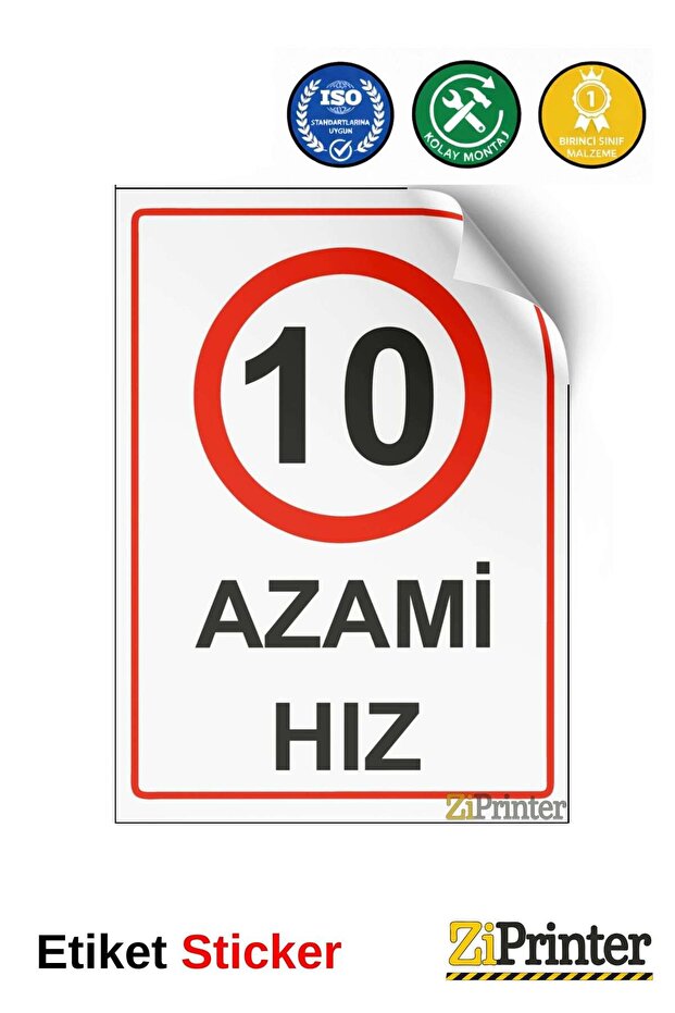 10 ملصقات لافتة تحذيرية للسرعة القصوى 35x50 سم
