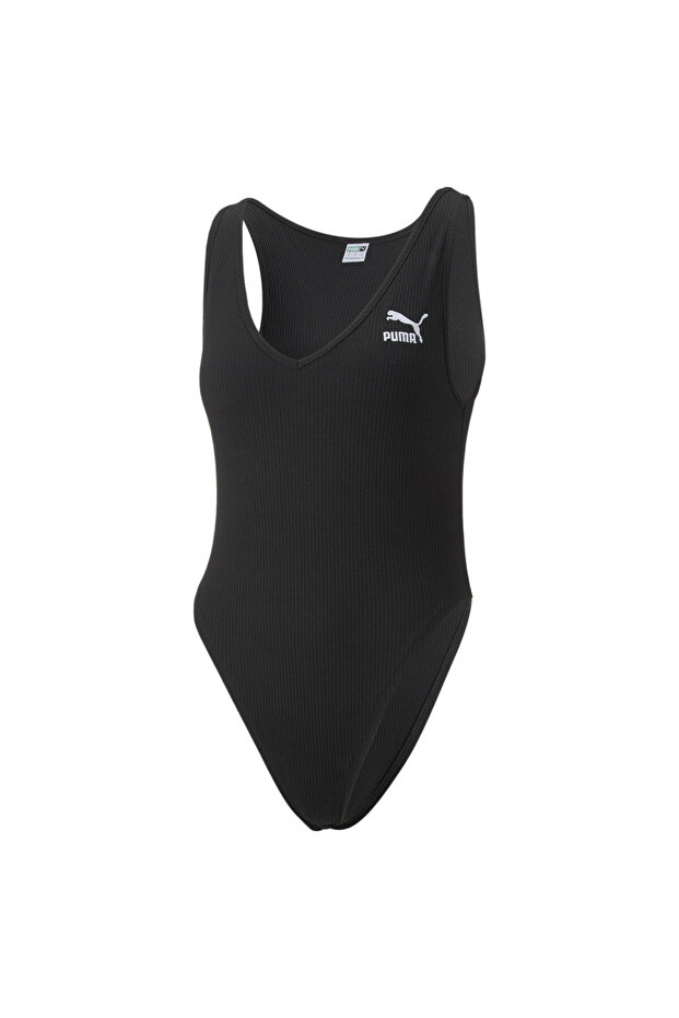 Women Classics Ribbed Bodysuit - Black