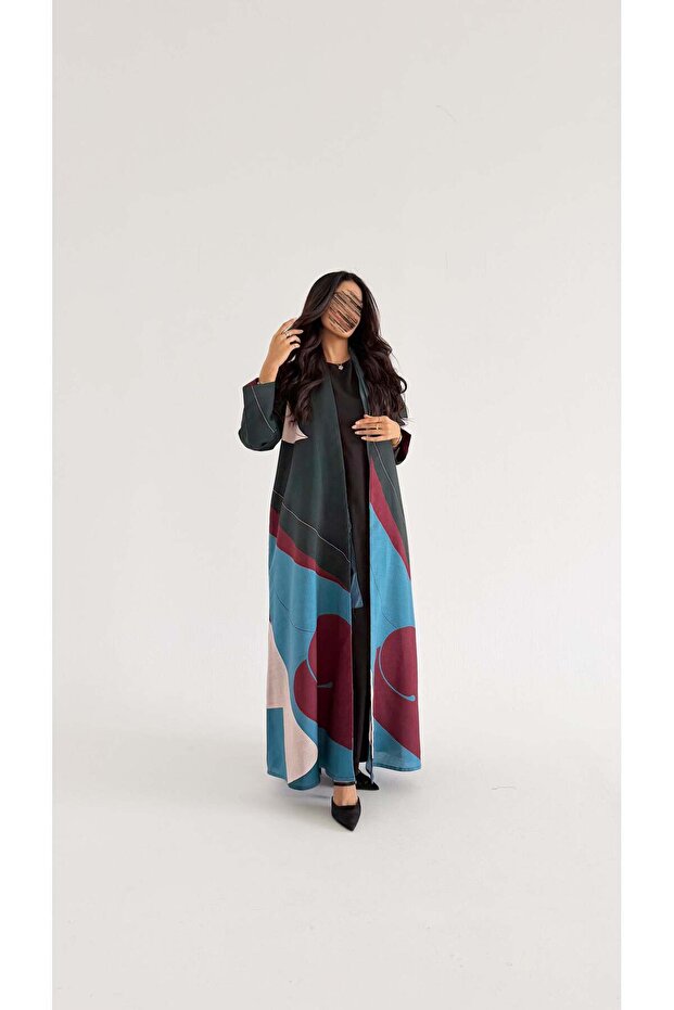 mwt1131 عباية طباعة printed abaya - 2