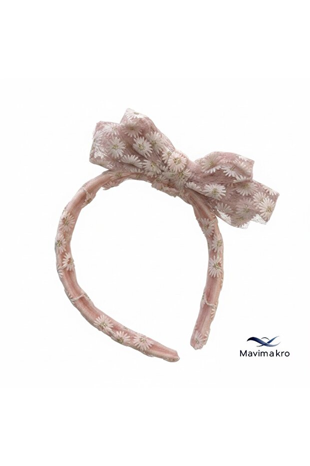 Mavi̇makro Bow Tulle Hair Band Crown