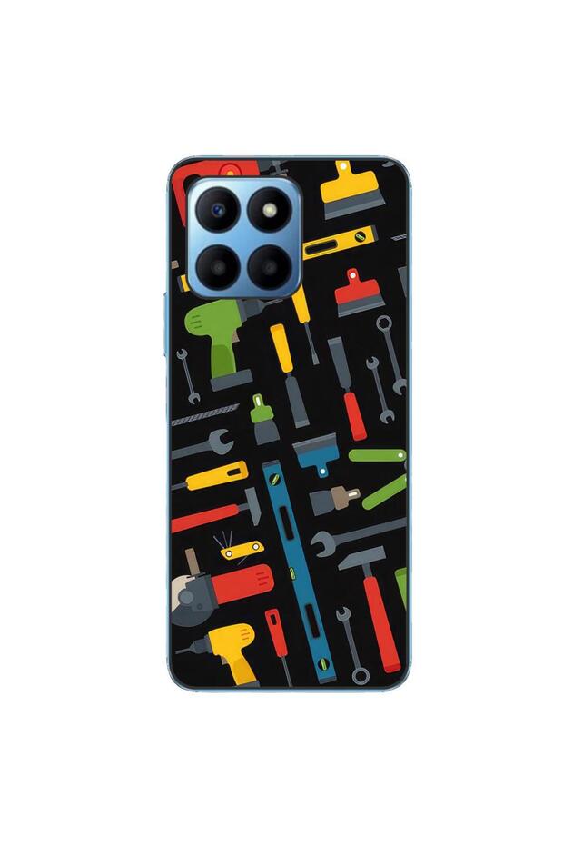 Case compatible with Honor X6 Silicone Gel Tpu Model Tools Pattern - 1