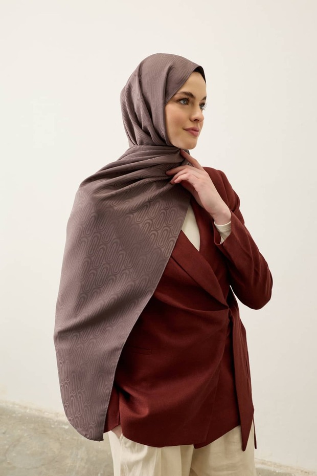 Ritma Pattern Silky Jacquard Shawl - 3