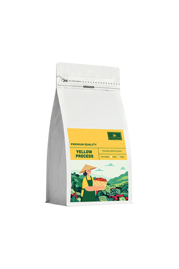 Robusta Coffee – Yellow Process (Single Origin, Whole Beans) 1KG | Medium Roast, Bold & Full-Bodied, Freshly Roasted in Dubai