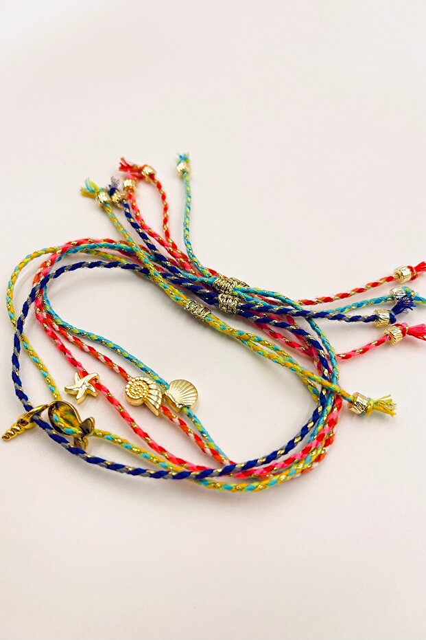 5 Pieces Bohemian Series Luxury Anklet Set with Sea Beach Figures