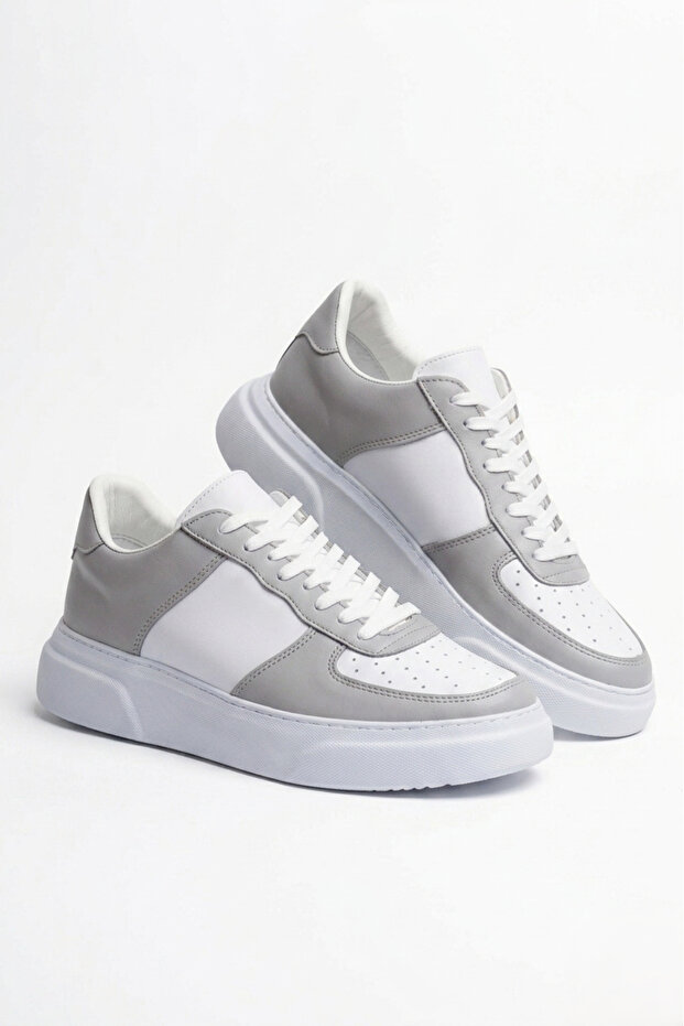 Zrc087 Premium Lace-Up Casual Men's Sneaker Gray
