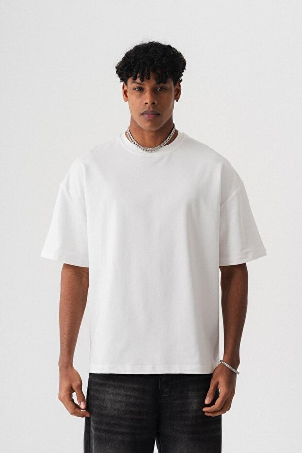 VQ Basic Premium Oversize Beyaz Tişört