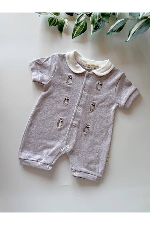 Full Snap Fasteners Baby Boy Summer Jumpsuit - 100% Cotton