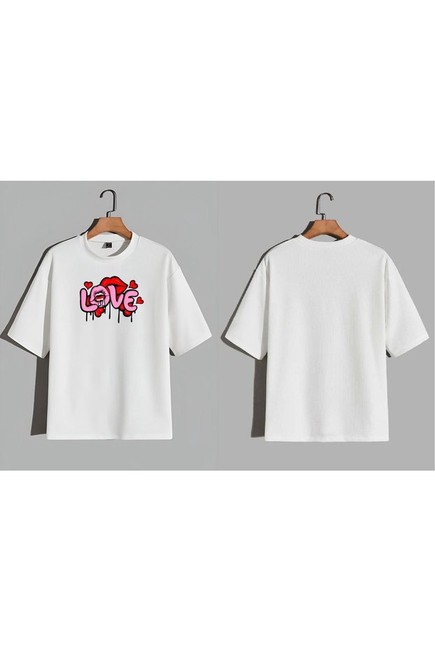 Love Lip Print Oversized T-Shirt
