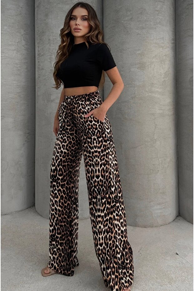 Leopard Print Elasticated Trousers - 4