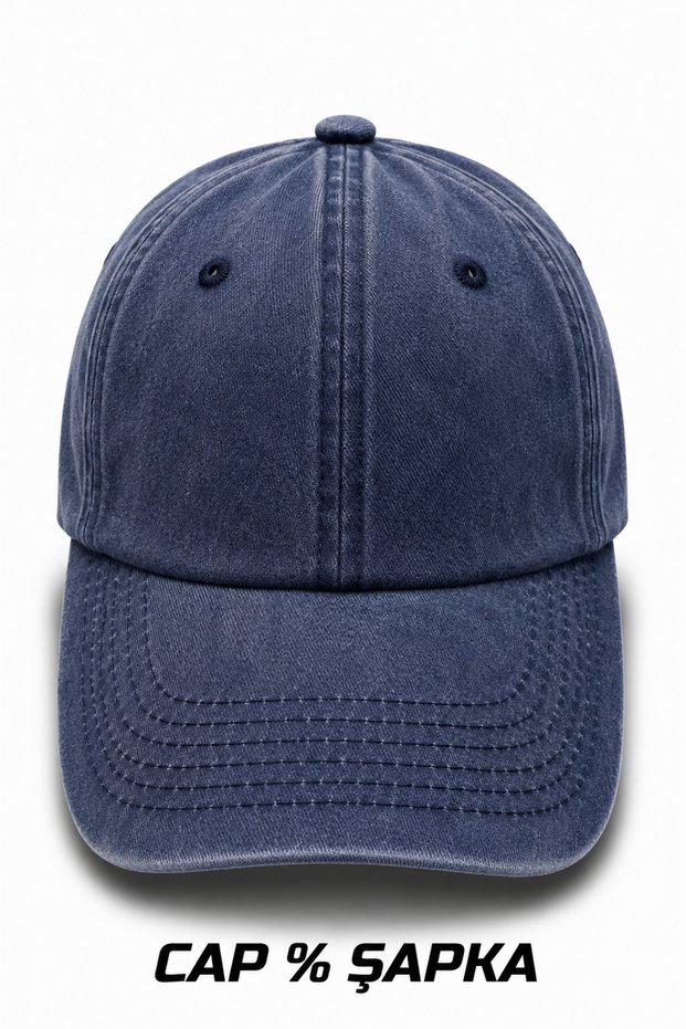 Unisex 100% Cotton Vintage Denim Look Sports Cap Hat