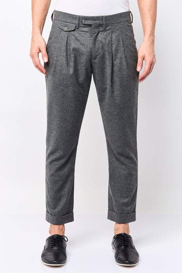Men Slim Fit Heather Straight Leg Pants, Heather Grey
