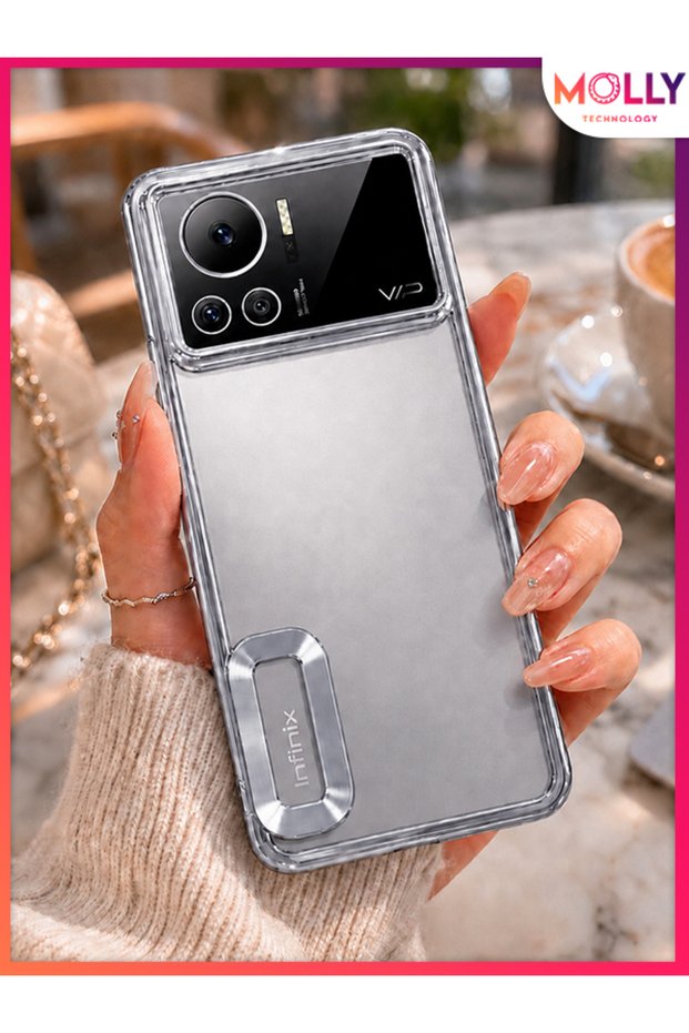 Lou Laser Transparent Silicone Case with Silver Lens Protector for Infinix Note 12 Vip
