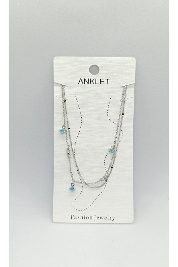 Silver Ice Double Layer Anklet