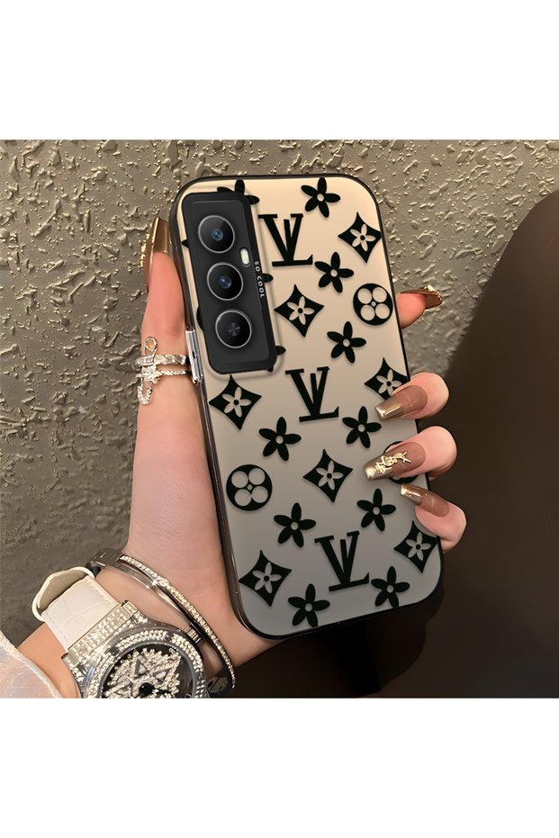 Realme C65 4g Compatible Silicone Edge Hard Back Case Couple Phone Case Brand Patterned