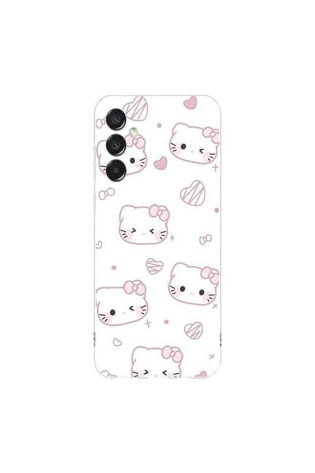 Samsung Galaxy M15 Compatible Hello Kitty Design Transparent Case