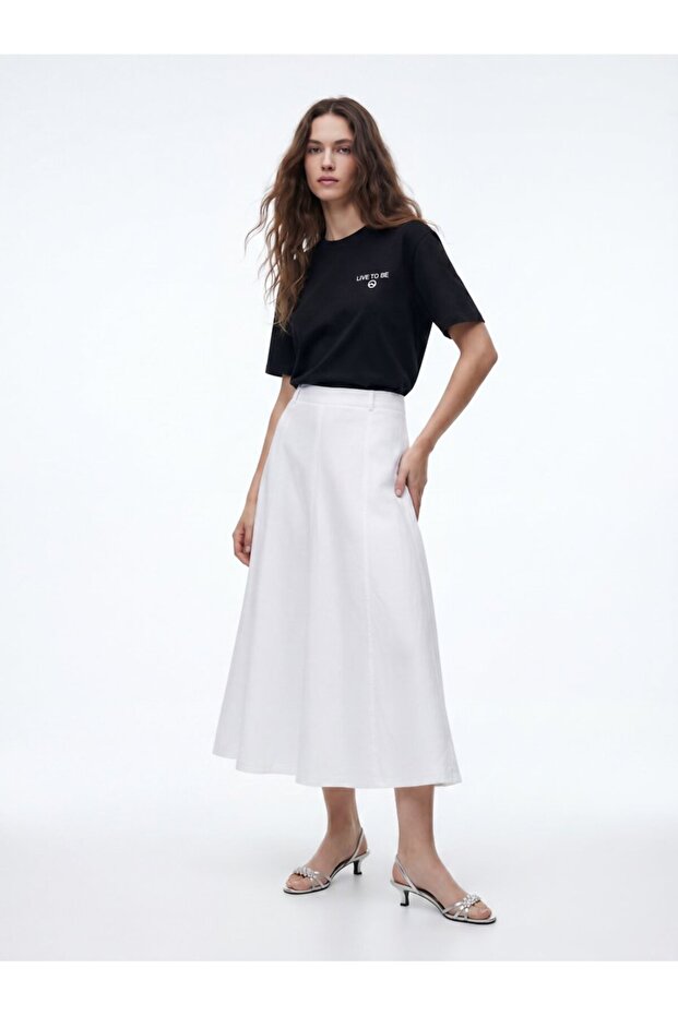 Basic Minimal Text Black T-Shirt - 1