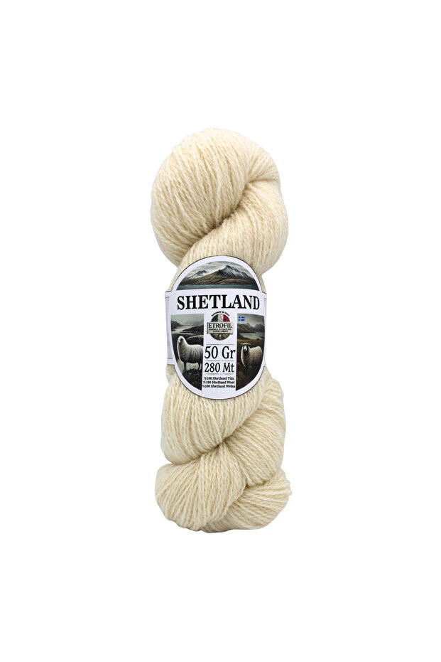 Shetland Knitting Yarn Ecru 100% Shetland Wool 50g 280m (71070)