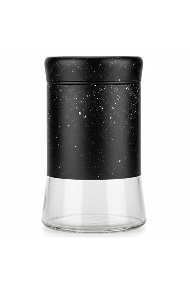 Black Galaxy Speckle Metal & Glass Canister — 750 ml