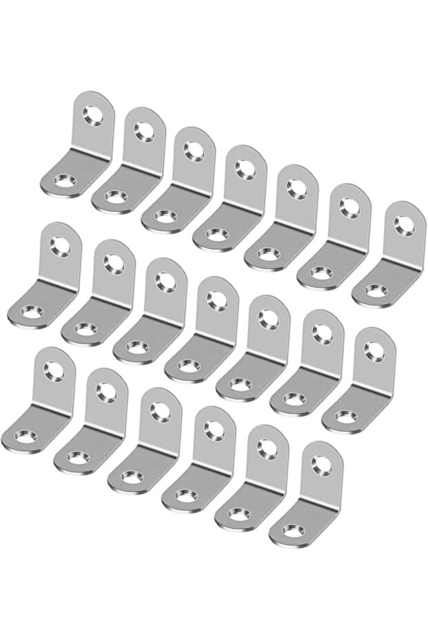 Corner Brace, 20pcs L Shaped Corner Code Connector 20x20x16mm Stainless Steel