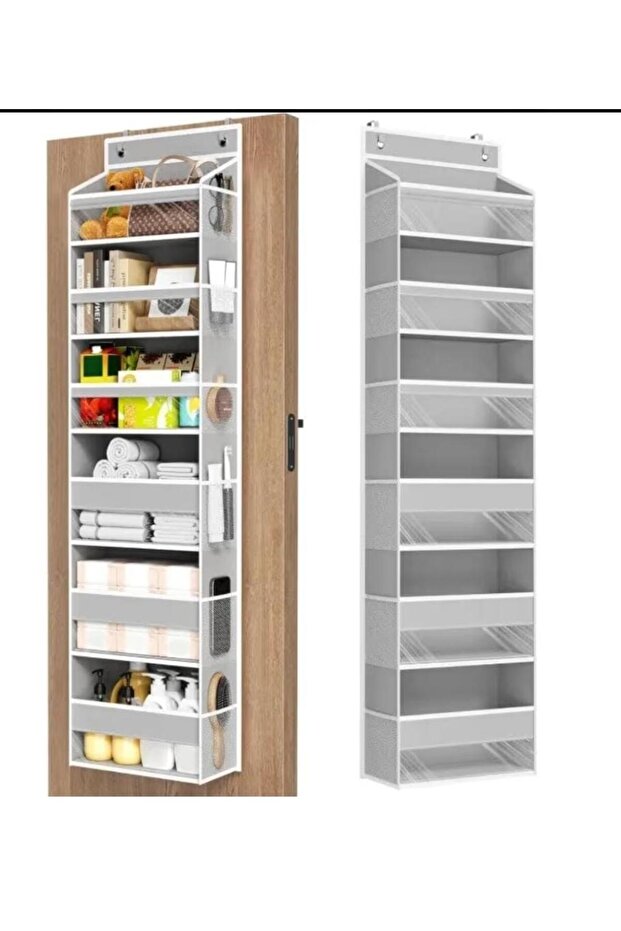 Versatile Door Hanging Storage Organiser, 6 Tier Non-Woven Fabric Shelf with Transparent Pockets