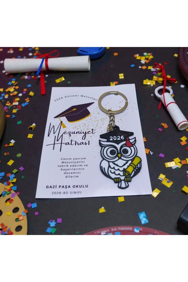 2026-Graduation-Cap Owl Keychain-20 Pcs