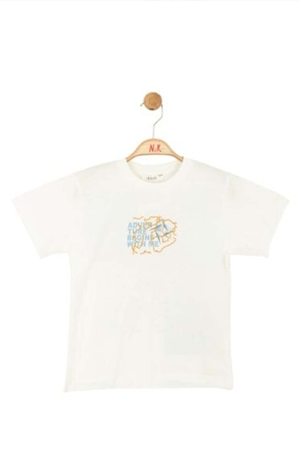 Nk Boy's Mixed Print Short Sleeve T-Shirt 8-14 Years Ecru