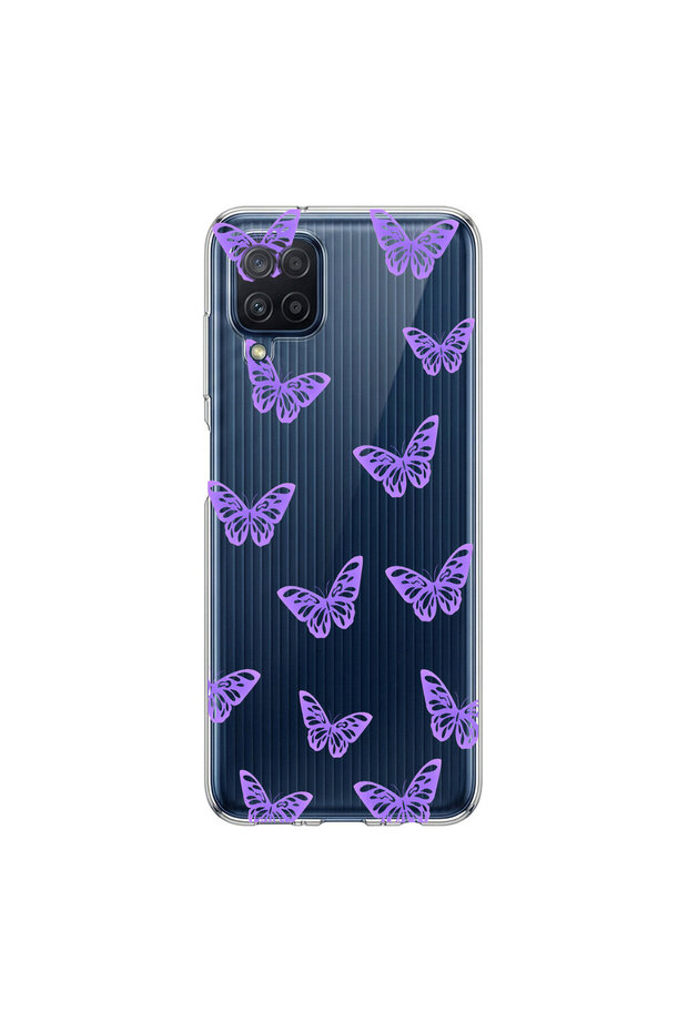 Samsung Galaxy M12 Compatible Butterfly 5 Design Transparent Case