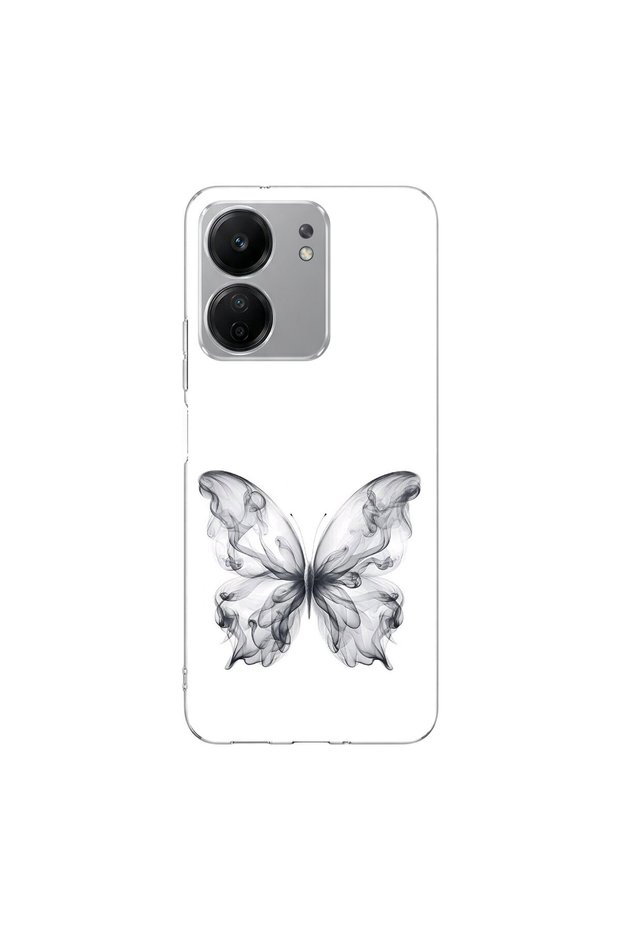 Poco C65 Compatible Butterfly 1 Design Transparent Case