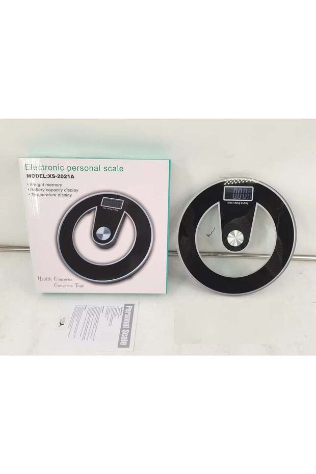 Modern Digital Personal Scale With Easy Step On Technology, Precision Weight Sensors, LCD Display Panel, Weight Memory Function, Temperature Measurement Capability, Stylish Tempered Glass Design For H