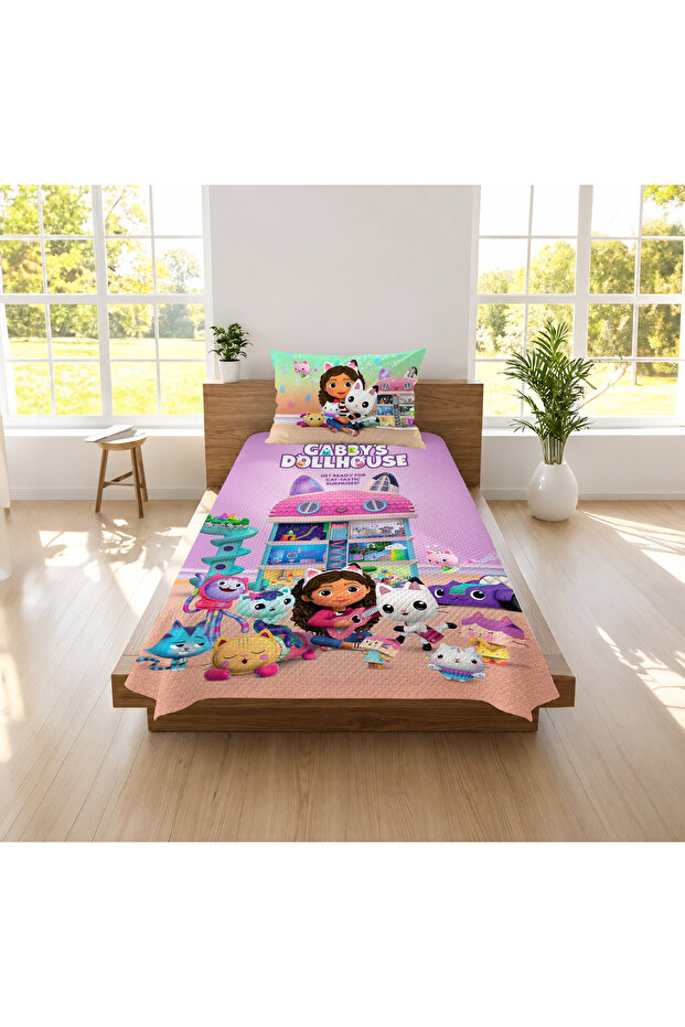 Gift Duvet Cover Doll House Gabi̇ys Themed 3D Pattern Printed Single Pique Set