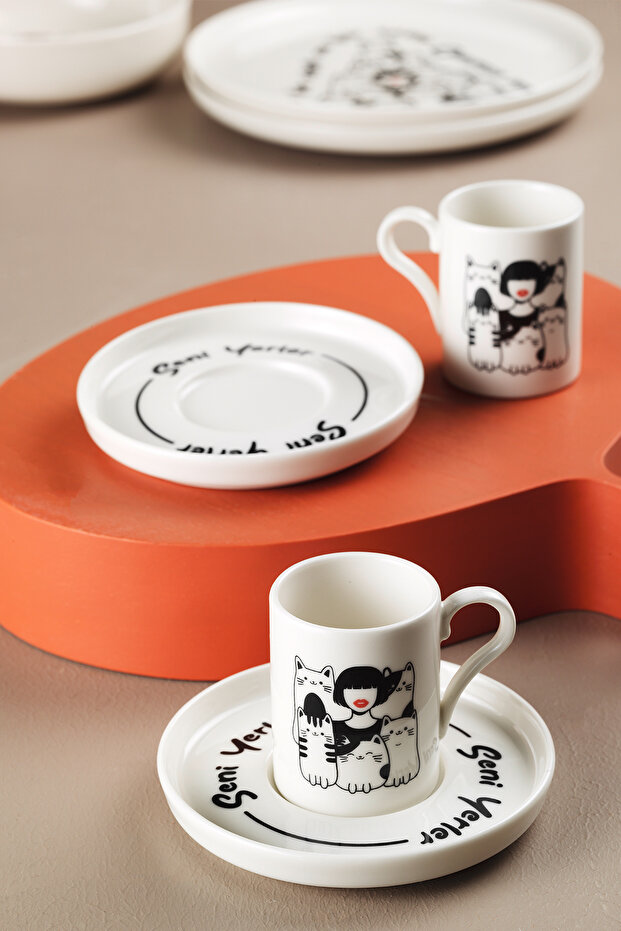 Bone Umut 4 Piece Coffee Set for 2 People