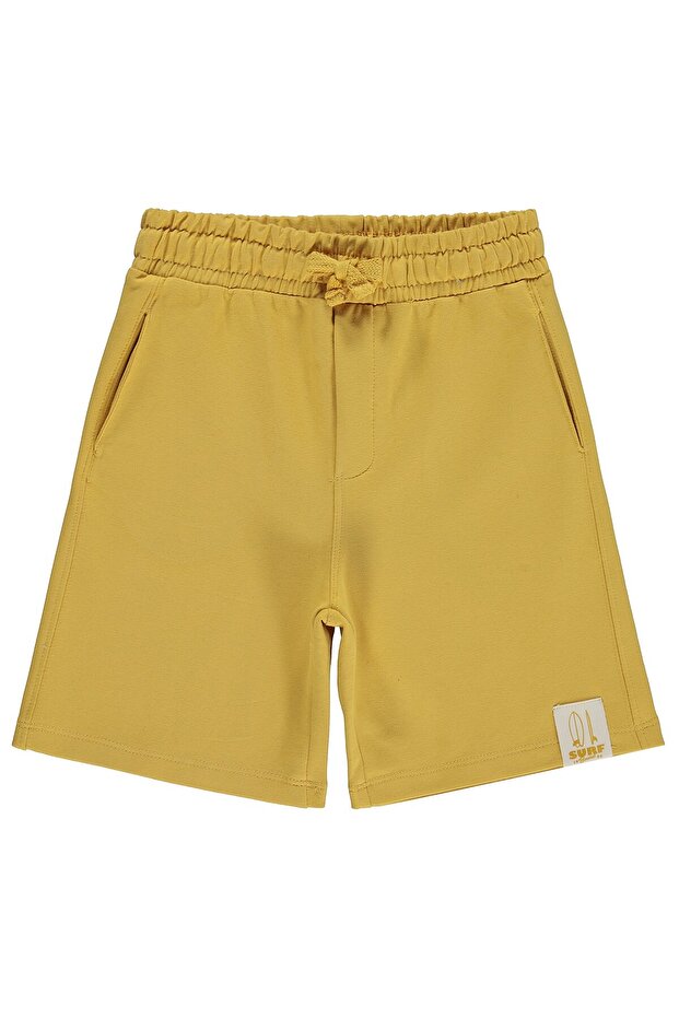 Basic Labelled Capri for 6-9 Years - Mustard