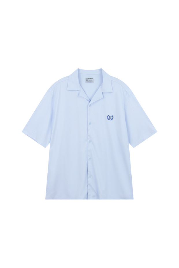 Men Relaxed Cotton Interlock Button Shirt